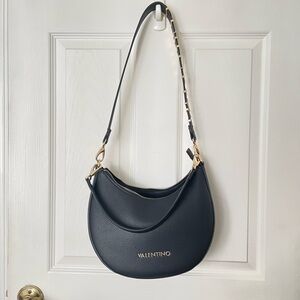 Valentino Black Shoulder Bag with Gold Hardware